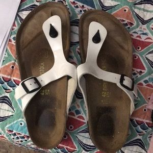 White, Birkenstock sandals, size 11 (42)